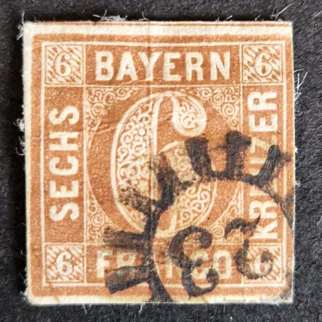 Briefmarke Bayern | MiNr 4, M€10, gestempelt | Altdeutschland