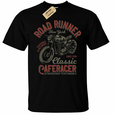 Strada Corridore T-Shirt Uomo Top Classico Cafe Racer Biker Moto T-Shirt Top