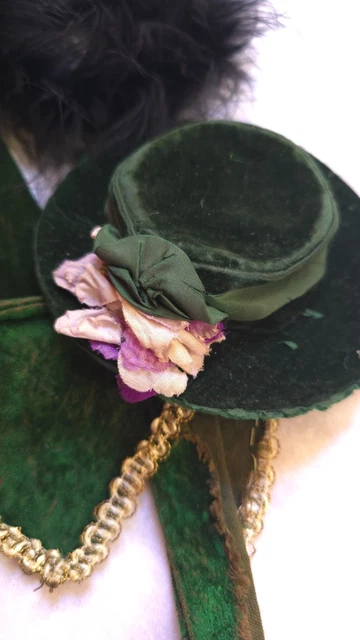 Manteau Et Chapeau Assorti Pour Poupée Ancienne - Tenue Vintage