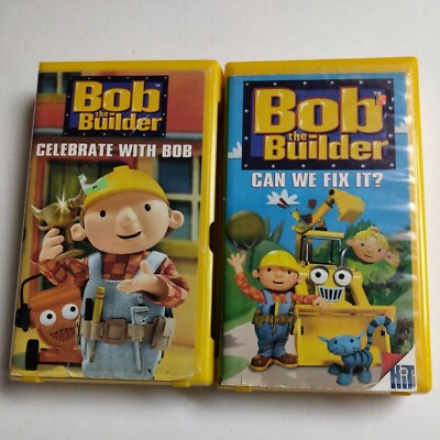(2) LOT BOB The Builder VHS Tapes Celebrate With Bob & Come And Fix It