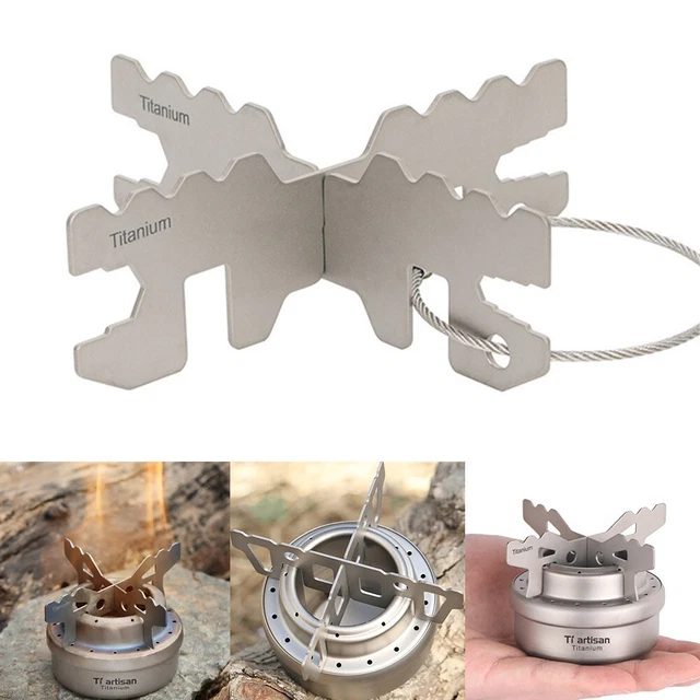 Alcohol Stove Cross Stand - Draagbare RVS Ondersteuning Voor Kamperen & Wandelen