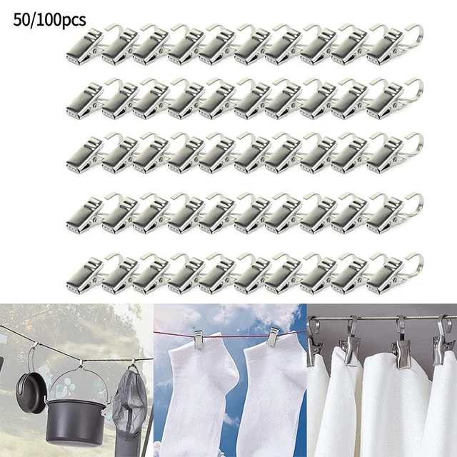 Totalmente Nuevos Ganchos con Clip de Cortina Duraderos Anillos Colgantes Resistente Corbata Plateada Tieback