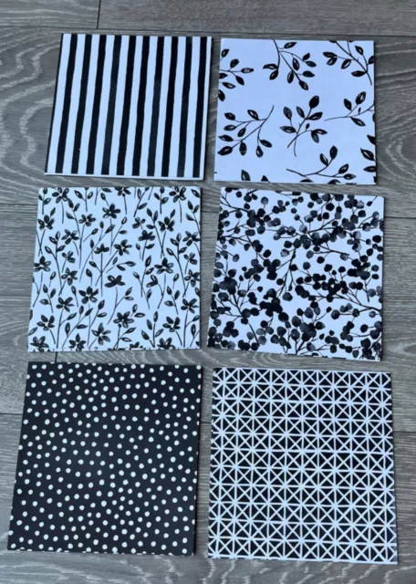 Various Stampin Up DSP Patterned Paper Card 6” x 6”
