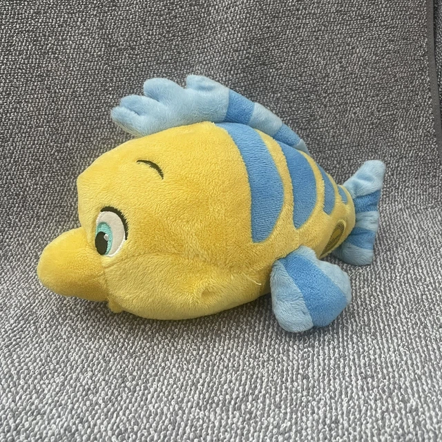 DISNEY STORE LITTLE Mermaid Flounder Ariel's Fish Friend Stuffed Plush