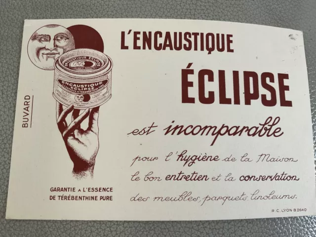 ancien buvard publicitaire ENCAUSTIQUE  ÉCLIPSE 1926, LUMINEUX