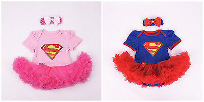 Baby Kids bambino SUPERMAN Costumi Principessa Pageant Abiti Tutu Costume