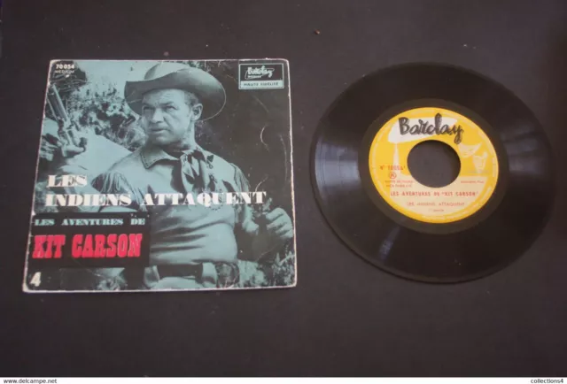 Les Aventures De Kit Carson Les Indiens Attaquent Tres Rare Ep 1957 Valeur +