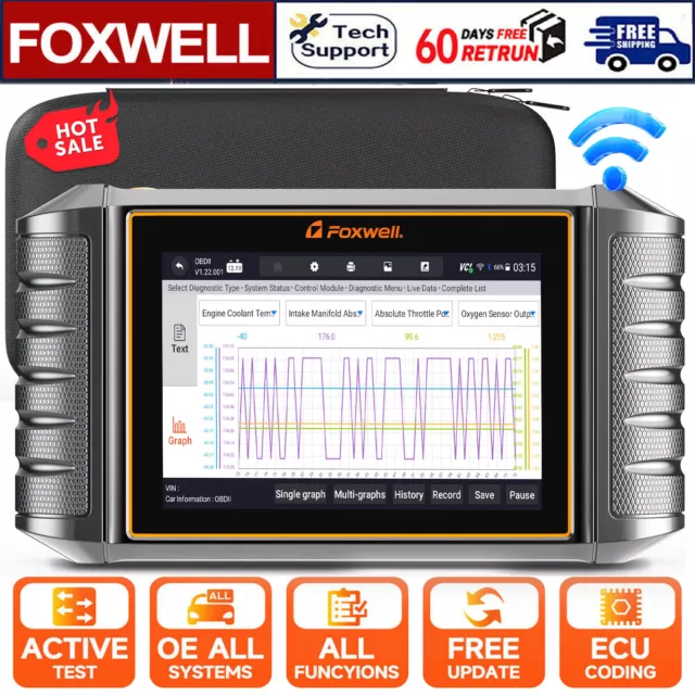 FOXWELL NT710 Bidirectional Car OBD2 Scanner All System Diagnostic Key Coding