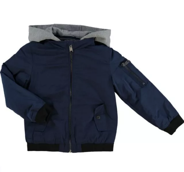 Guess Boys Navy Bomber Style Hoodie Jacket Age 6 Years Old Brand New(RRP £67)