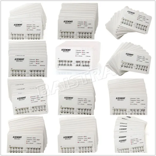 AZDENT Dental Orthodontic Brackets Metal Braces Mesh Bases Treatment Roth/MBT