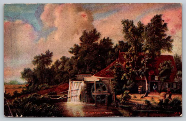 Vintage Postcard, The Old Water Wheel, Catskill Mountains, NY