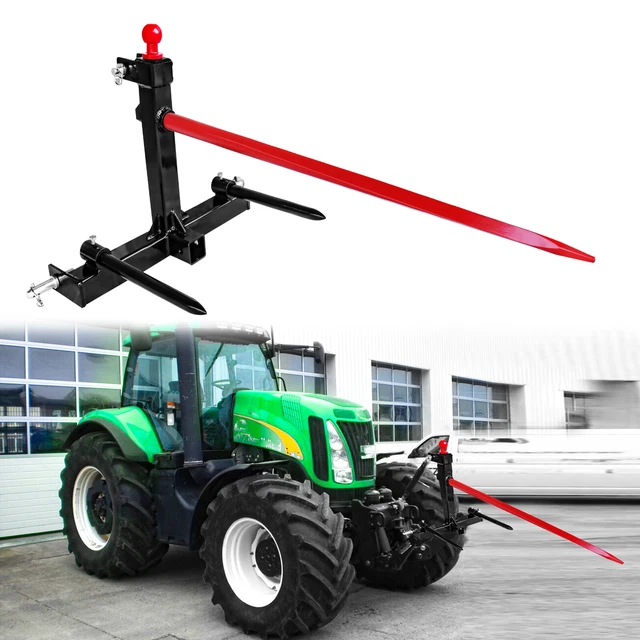 3 Point Hay Bale Spear Trailer Hitch Receiver Cat 1 Tractor Lift Capacity 3000lb