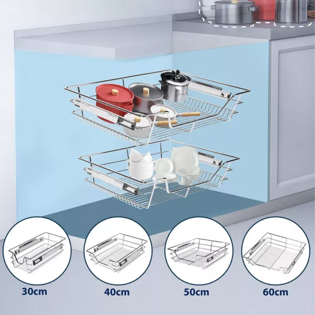 Teleskopschublade Küchenschublade verstellbar Korbauszug Schrankauszug 2-6x