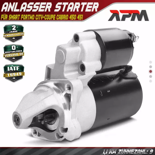 Anlasser Starter 1,1 KW für Smart Fortwo City-Coupe Cabrio 450 451 0.8 CDI 99-14