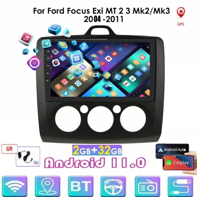 For Ford Focus MK2/3 2004-2011 9" Android 12 Car Radio WiFi GPS Stereo 2+32G RDS