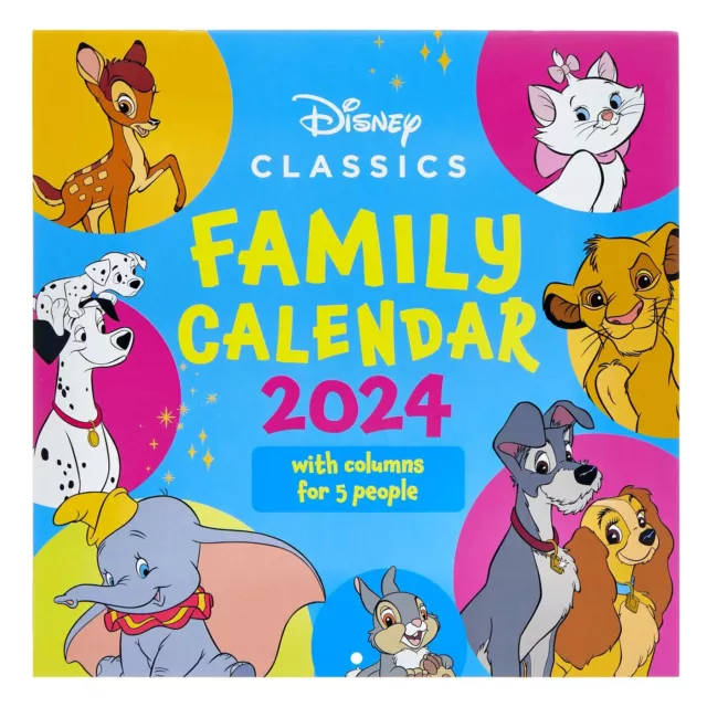 DISNEY CLASSICS OFFICIAL Family Calendar 2024 Square 30 X 30cm Month to