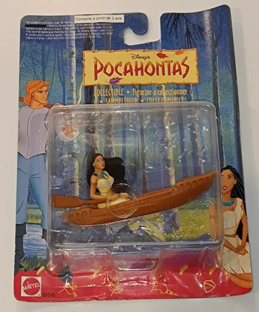 Figurine Disney Pocahontas dans sa barque Vintage Mattel 1994 no John Smith A-44