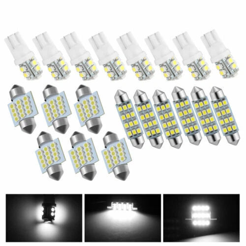 6500K Led Interior Lights Bulbs Kit Car Trunk Dome License Plate Lamps 20pcs