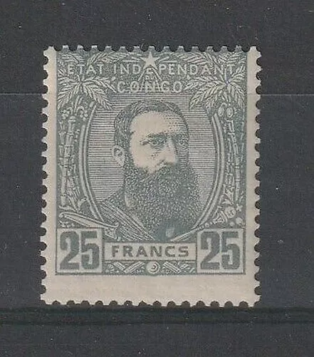 Du Congo Belge 1887 Léopold II° 1 Val. 25f. Gris Yvert N°13A Mlh MF98385