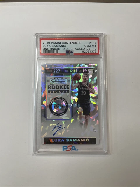 2019 Panini Contenders Luka Samanic Rookie Ticket Cracked Ice /25 PSA 10 #117