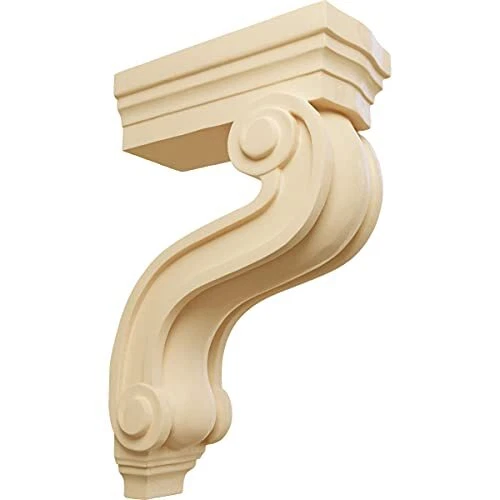 COR03X08X13HAMA Los Angeles Hollow Back Wood Corbels, 3 7/8"W x 8"D x 13"H, M...