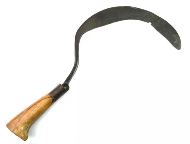 Vintage Hand Scythe Sickle – Indian Old Farming Tool – Rustic Décor G47-279 2