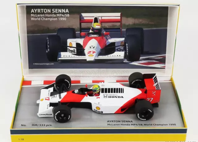 1:18 1990 Ayrton Senna -- World Champion -- McLaren MP4/5B -- Minichamps F1 RARE