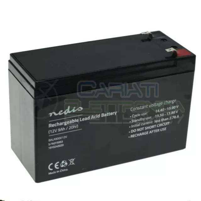 Batteria 12V 9000mAh 9Ah piombo-acido ricaricabile 150x65x95mm ermetica