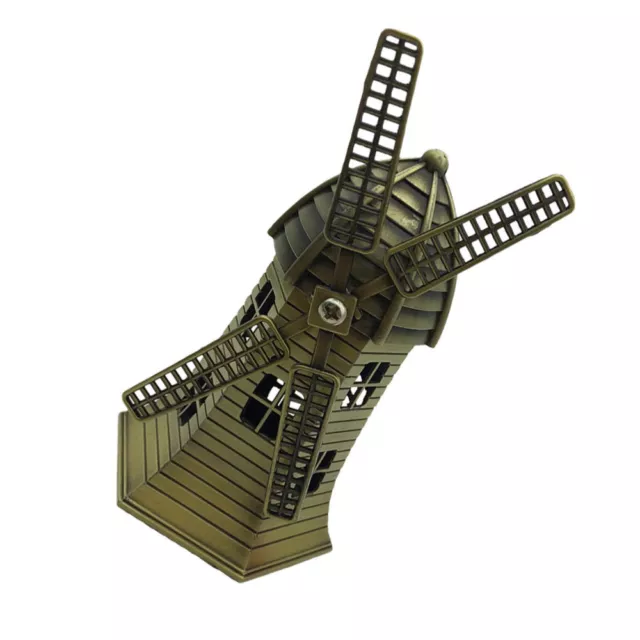 Molino de viento rompecabezas de metal estilo rústico decoración de escritorio molinos de viento holandeses decoración