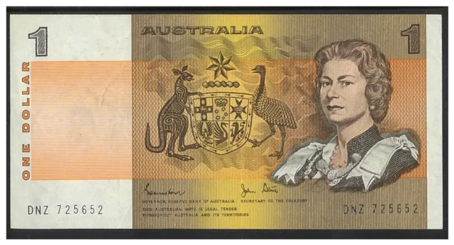 Australia 1982 $1 One Dollar Paper Banknote Johnston/Stone R78 Fine+ #3