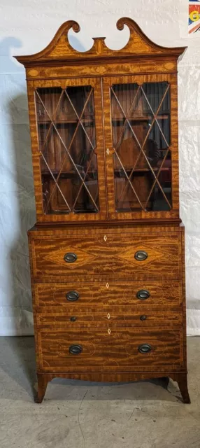 A Regency Mahogany Secretaire Bookcase