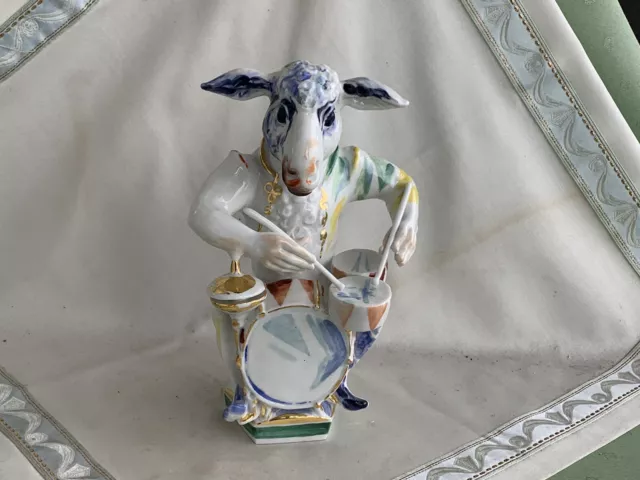 Schöne seltene Meissen Figur, Musizierende Tiere, Esel, Peter Strang
