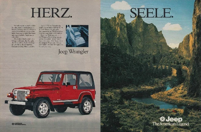 JEEP WRANGLER Reklame Werbeanzeige Original Werbung 1989 EUR 1 33 