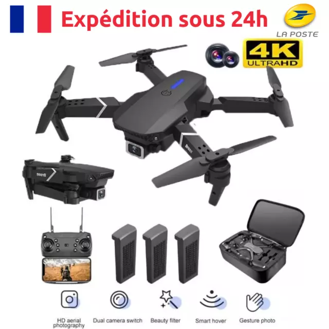 Drone avec caméra pour adultes et enfants, WiFi Dual 4K HD Camera