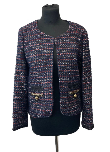 JUICY COUTURE NAVY Tweed Women s Blazer Jacket Size M 35.00 PicClick UK
