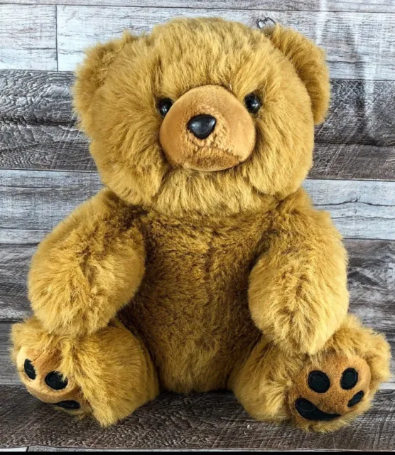 Soft!! Vintage Large Teddy Bear Plush Brown Stuffed Animal Lovey