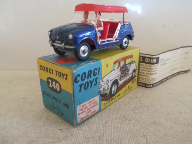 Corgi Toys 240 Fiat Ghia 600 Jolly Mib 9 En Boite Very Nice L@@K