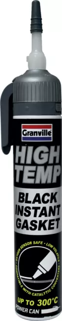 Granville High Temperature Temp BLACK Instant Gasket Silicone Sealant Can 200ml