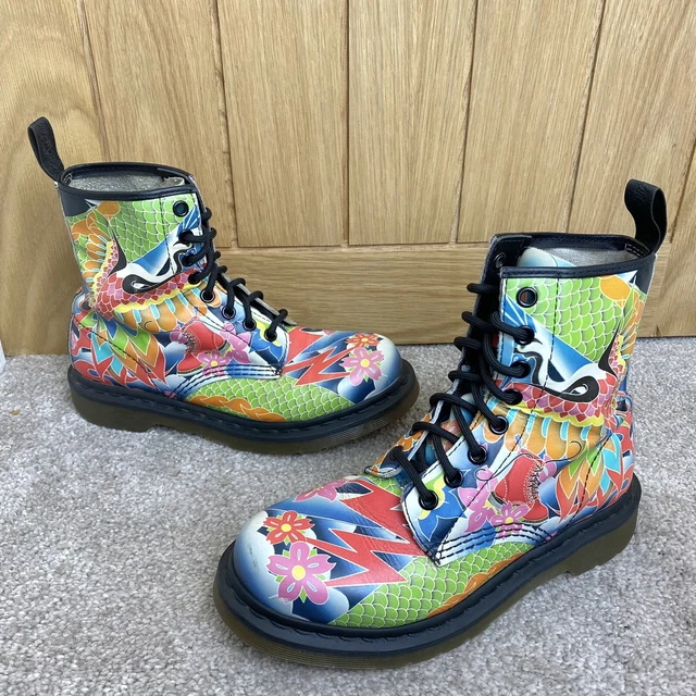 RARE DOC MARTENS Boots OT Japanese Tattoo Grey Size 5 50.00 PicClick UK