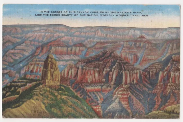 L. H. "Dude" Larsen "Grand Canyon" c1941 from original painting, Point Imperial