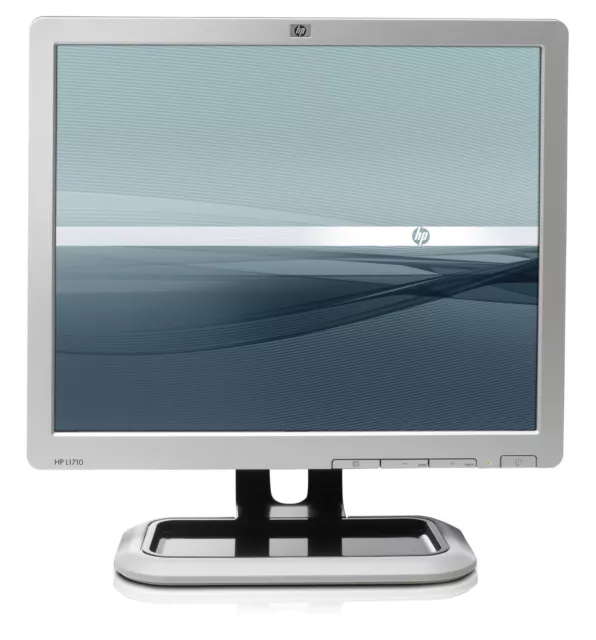 Monitor LCD HP L1710 TFT 17" 1280 x 1024 con soporte - grado plateado bueno