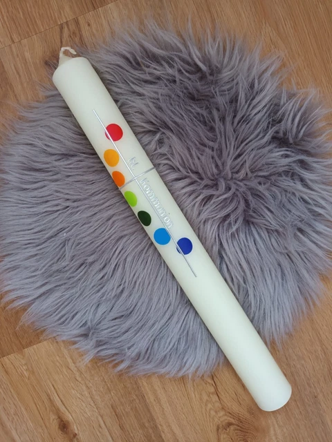 Kommunionskerze, Taufkerze Mädchen/Junge ,,Regenbogen"