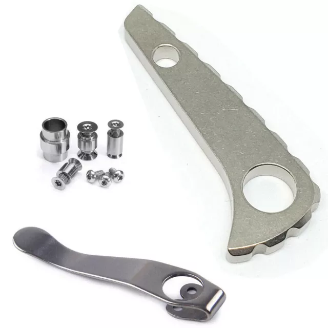 Titanium Back Spacer Deep Pocket Clip Screw Set For Spyderco Paramilitary 2