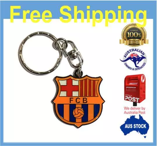 Barcelona FC Metal Logo Keyring Keychain gift football soccer La Liga