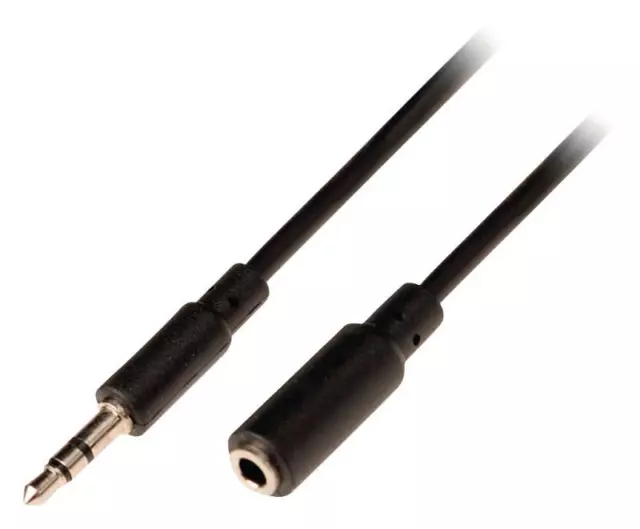 Câble rallonge audio jack 3,5 mm mâle vers jack 3,5 mm femelle 5,00 m noir
