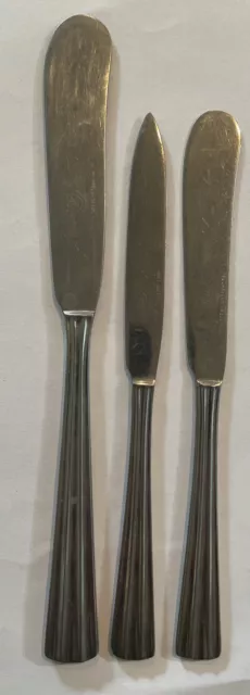 3 Axel Jansson Butter Knives Flatware Sweden Stainless Steel Midcentury Sn4539