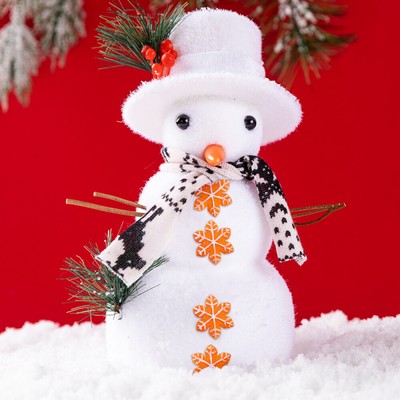 Knitting Pattern-Pupazzo di Neve Borsa Regalo di Natale con cordino 10cms per Choc Arancione 