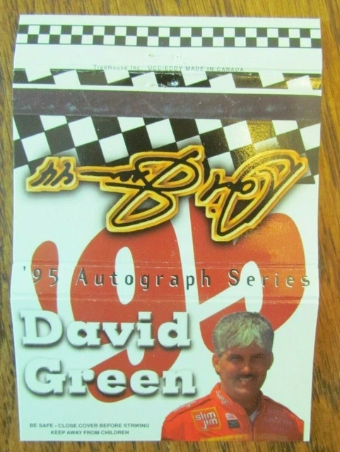 Nascar Racing Car Driver David Green Matchbook Cover Empty 1995 Matchcover -D4