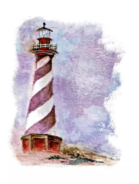 Lighthouse Cape Hatteras, ACEO, Watercolor Painting 2,5 x 3,5 " mixed media