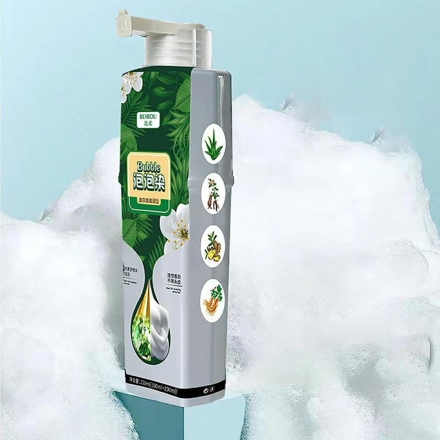 200ML Plant Essence Hair Color Shampoo Easy To Wash Cream Hair Dye  Men
